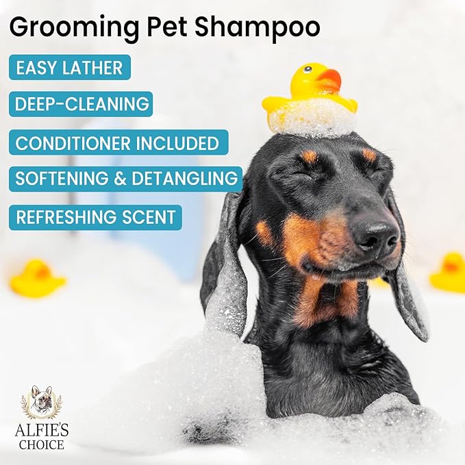 ALFIE'S CHOICE Dog Shampoo & Conditioner Set | 16 fl oz Each | Lavender & Rosemary with Biotin for Itchy Skin, Allergies & Odor | Moisturizing & Detangling for All Breeds