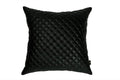 100% Lambskin Leather Diamond Lattice Pattern Pillow Cover - Sofa Cushion Case - Decorative Throw Covers for Living Room & Bedroom - 18x18 Inches - Black Pack of 1