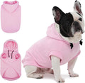 IECOii Dog Hoodie for Small Dogs,Thin Dog Sweatshirt with Hood Suit for Spring Fall Early Winter,Breathable & Lightweight Pet Sweater for Schnauzer, Pug,French Bulldog,Pink, M (No Fleece Lined)