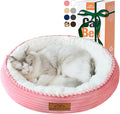 20in Washable Cat Beds for Indoor Cats - Round Donut Pet Bed for Cats, Small Dogs, Puppy, Kitten - Anti-Slip Bottom, Calming Bed Gift - Pink