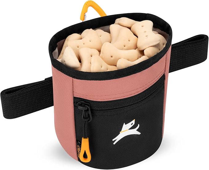 OllyDog Goodie Treat Bag, Dog Treat Pouch, Waist Belt Clip for Hands-Free Training, Magnetic Closure, Dog Training and Behavior Aids, Three Ways to Wear (Desert)