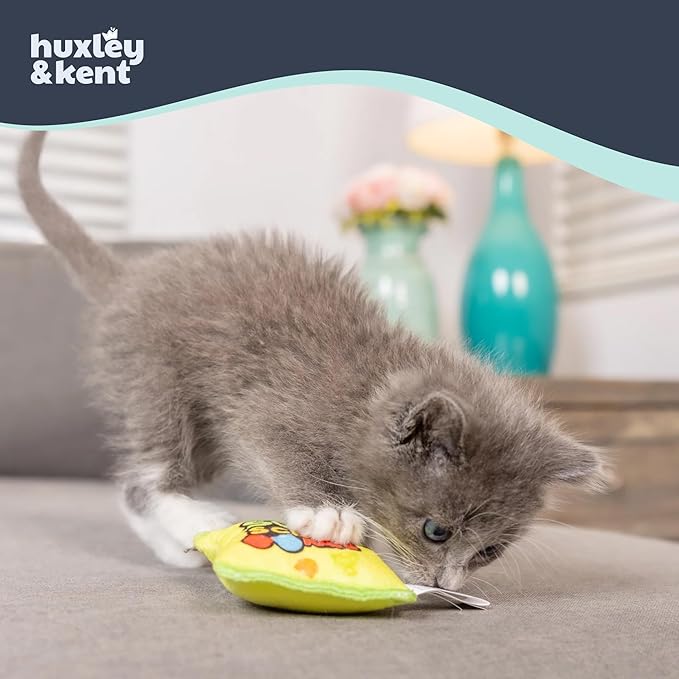 Huxley & Kent Plush Cat Toy - Interactive Catnip Toy for Cats & Kittens - Soft with Crinkle & Catnip - Fun Indoor Play - Sour Scratch Kats
