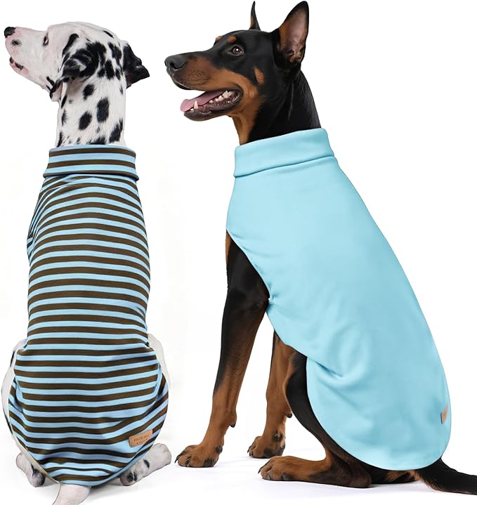 KYEESE 2Pack Dog Sweater Soft Pets Sweatshirt Pullover Large Pet Sweater Warm Dogs Clothes Turtleneck Pets Coats Stretchy Dog Sweaters for Large Dogs