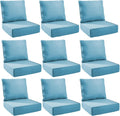 Outdoor Cushion Set for Furniture Patio Furniture, UV Resistant, Water Resistant - 6 Inch Thick Foam Garden Cushions– 24x24 Inch Patio Seat Covers for Chair/Sofa/Couch | Light Blue | 9-Pack |