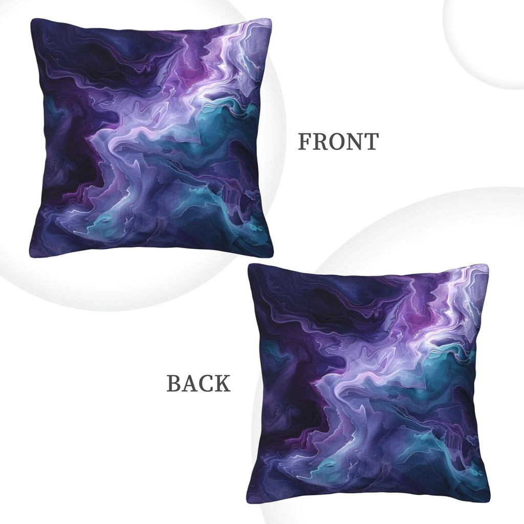 Purple Teal Turquoise Galaxy Nebulous 18x18 inches Throw Pillow Covers Cozy Square Pillowcases Home Decor for Bed Couch Sofa Office Living Room Cushion Covers