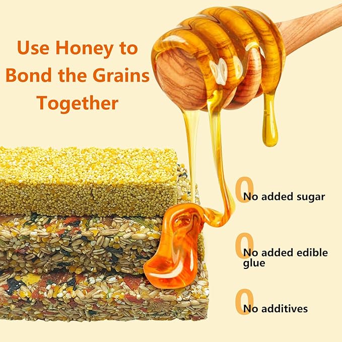 Fhiny 6 PCS Parakeet Treats Natural Cockatiel Food Grain & Vegetable & Millet Flavored Parrot Snack Sticks Bird Treats for Budgerigars Lovebirds Canaries Conurus Finches