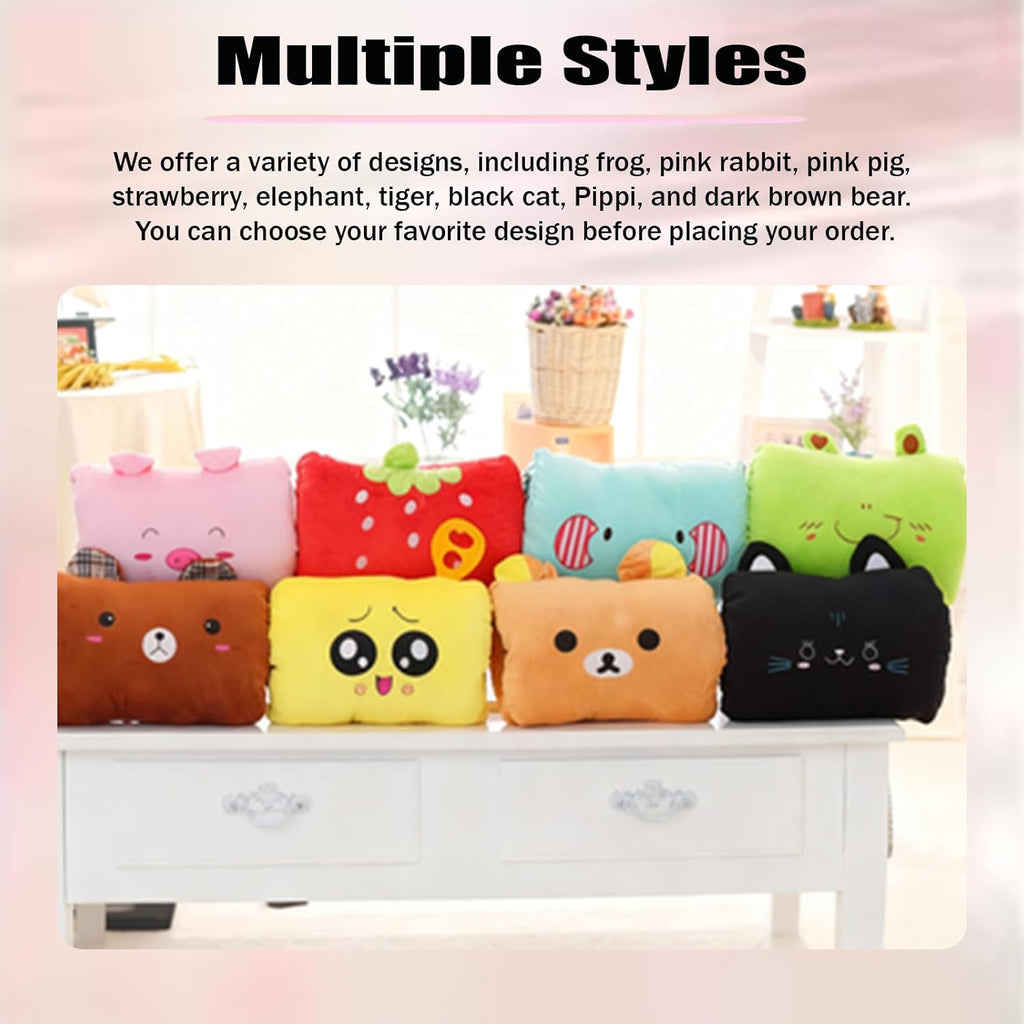 Kids Cartoon Hand Pillow Hand Warmer,Multifunction Home Animal Doll Plush Muffs Cartoon,Soft Cotton,for Napping,Travel Essentials (model2)
