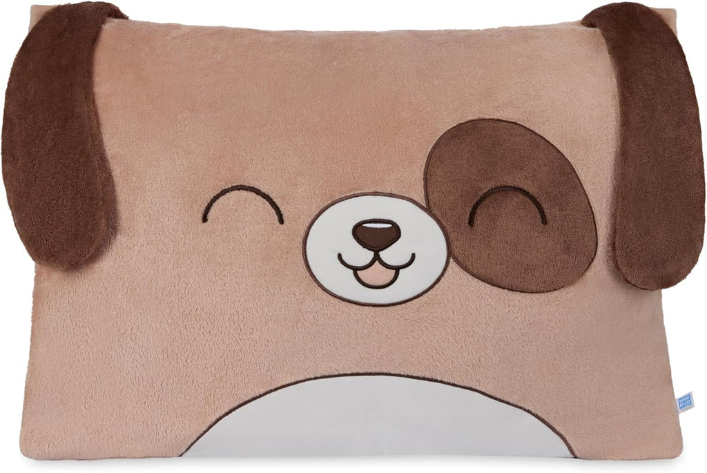 Saint Eve Kids Pillow Pals Fuzzy Pillow Case, Cute Animal Friends Soft Pillow Cover for Kids Beds and Nap Time - Bailey The Dog