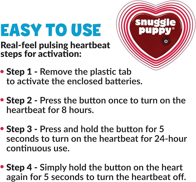 Original Snuggle Puppy Toys - Heartbeat Puppy for Dogs - Pet Anxiety Relief and Calming Aid - Comfort Dog Toys for Behavioral Training