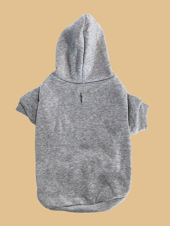 QWINEE Basic Dog Hoodie Sweatshirt Puppy Sweater Warm Cat Costumes Pet Clothes for Chihuahua Puppy Kitten Small Medium Dogs Light Grey X-Small