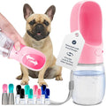 MalsiPree Dog Water Bowl Dispenser - 12 oz, Pink - One-Hand Operation & Dog Water Bottle Portable - Leak-Proof Lock & Travel Pet Bowl - BPA-Free Material & Pet Supplies