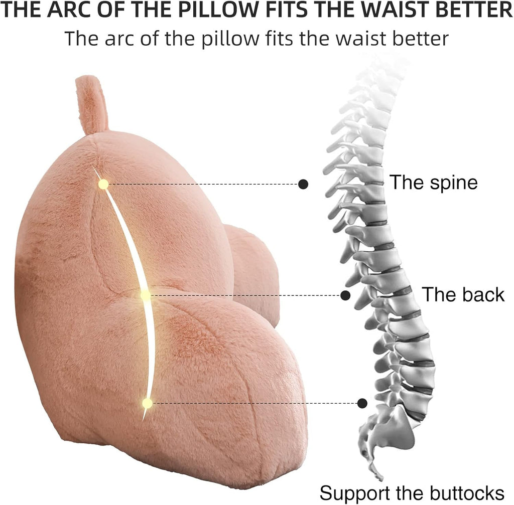 Aimuan Reading Pillow Bed Rest Wedge Large Adult Backrest Pillow with Arms Back Support for Sitting Up in Bed Cushion Incline Rest Sleeping Snoring Pillow, (Large, Blush)