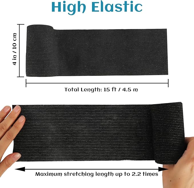 6 Rolls Elastic Self Adhesive Bandage Wrap 4 Inch, Breathable Non Woven Cohesive Bandage, Vet Wrap for Dogs, Ankle Sprains Swelling Medical First Aid Tape, Sports Athletic Tape Black
