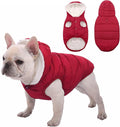 Fleece Hoodie, Windproof Waterproof Coat, Winter Warm Jacket, Cold Weather Pet Apparel Clothes Vest for Small Medium Large Dogs (3XL, Red)