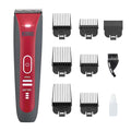 KONG 2-Speed Cordless-Corded Dog Clipper Kit – Stainless Steel Blade, Waterproof, LED Spotlight, Use-While-Charging, 6 Guide Combs, Ergonomic Handle – Red/Gray, Medium Coat Types