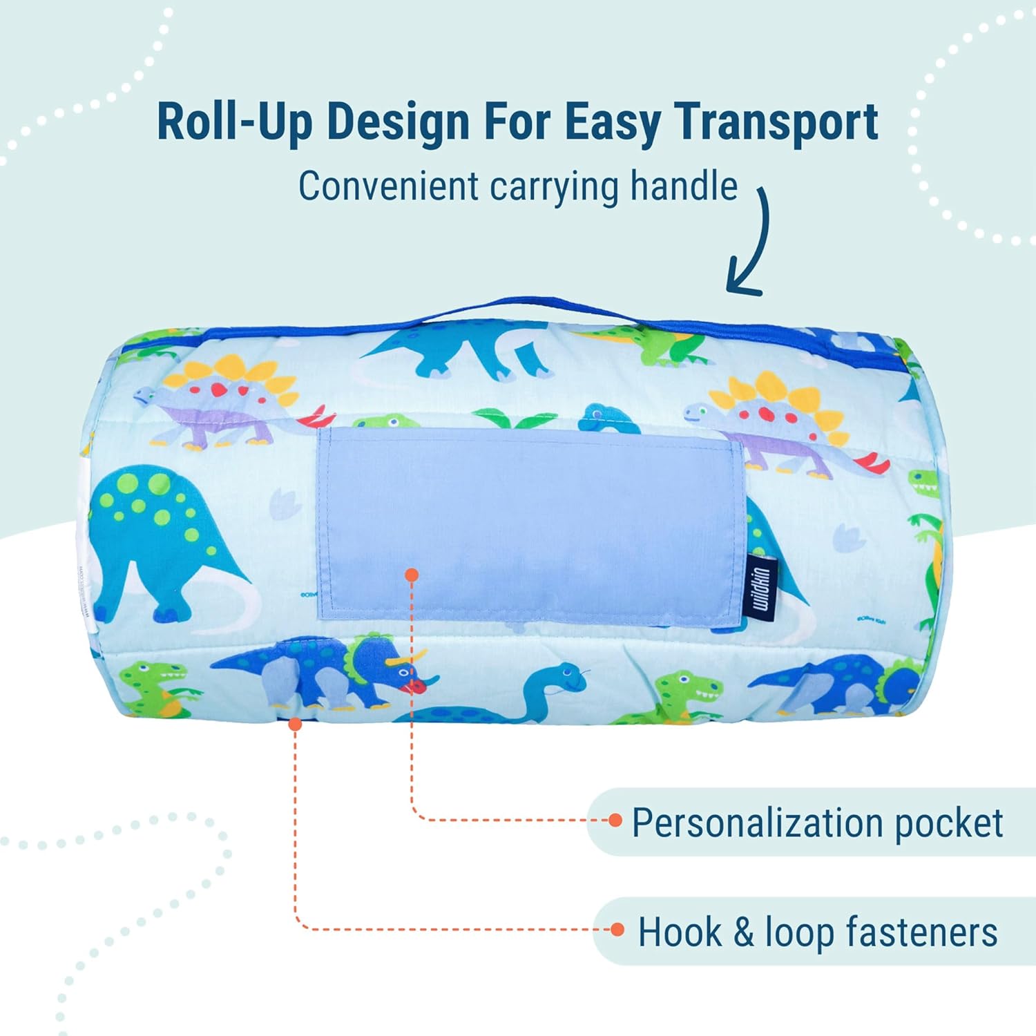 Wildkin Kids Original Nap Mat – Cozy Kids Sleep Mat with Pillow, Ideal for School & Travel - Dinosaur Land