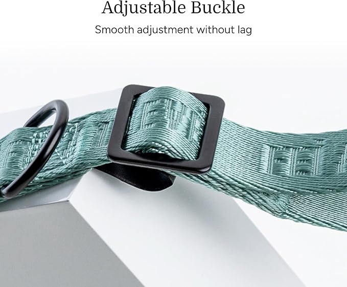 2025 New Edition, Fei & Eve MagEase Dog Collar - Patented Magnetic Buckles | Fur-Safe | Premium 210D Nylon | 450LB Escape-Proof | Adjustable Fit | Medium (Glacier Green)