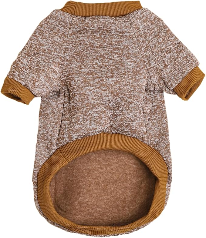 Jecikelon Dog Clothes Dogs Sweater Soft Puppies Clothing Winter Puppy Sweaters Warm Outfit for Dogs Small XXS XS Cat Apparel (Khaki, XL)