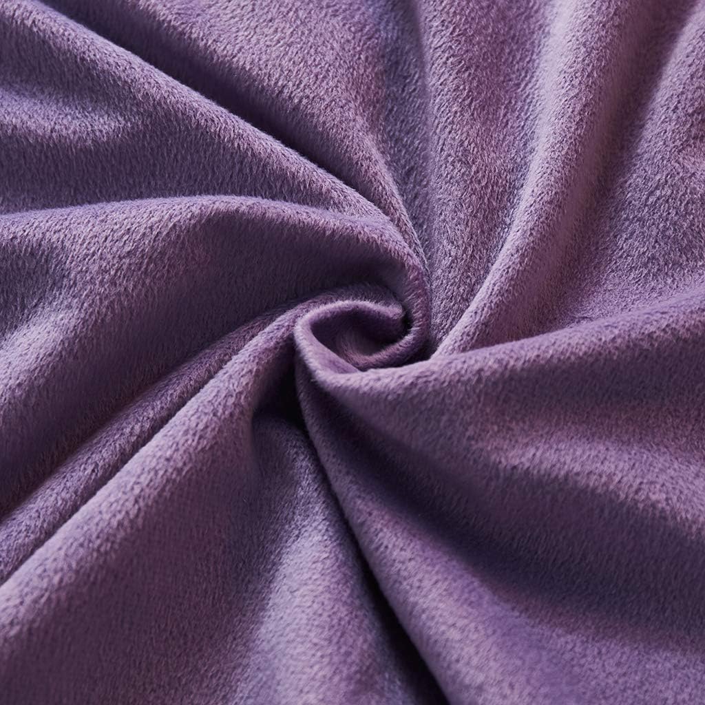 Uhamho Set of 2 Faux Fur Throw Pillow Covers Soft Velvet Decorative Pillowcases Zipper Closure (Purple, 20"x36")