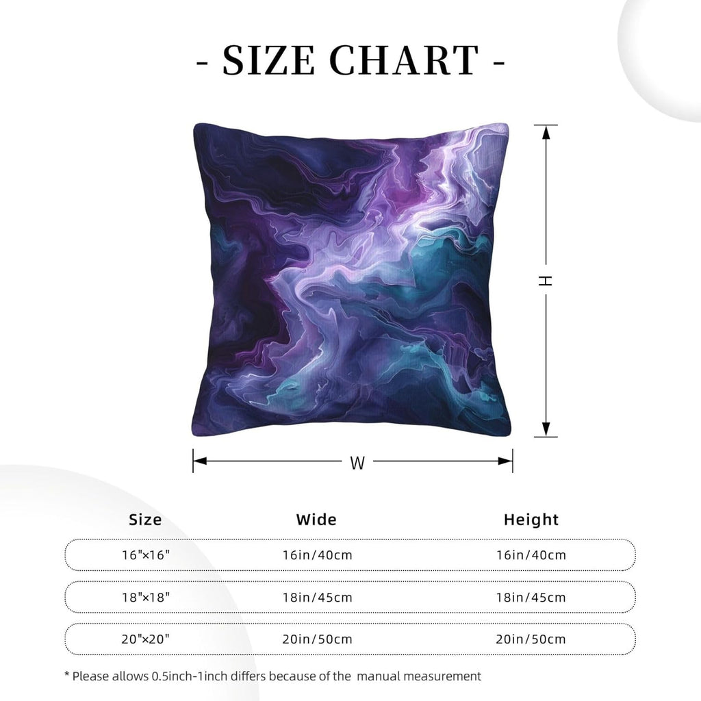 Purple Teal Turquoise Galaxy Nebulous 18x18 inches Throw Pillow Covers Cozy Square Pillowcases Home Decor for Bed Couch Sofa Office Living Room Cushion Covers