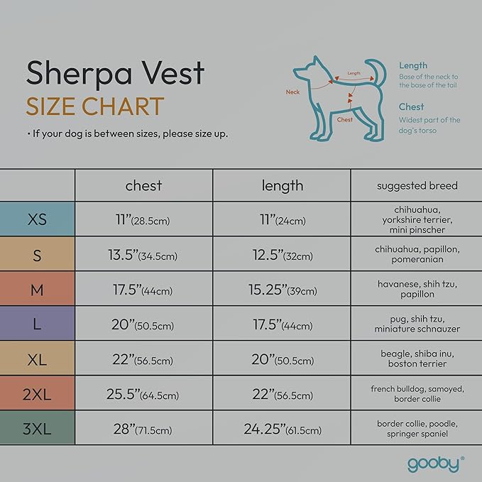 Gooby Sherpa Vest Dog Sweater - Warm Gray, X-Small - Warm Fuzzy Fleece Step in Dog Jacket Without Ring Leash for Small to Medium Dogs