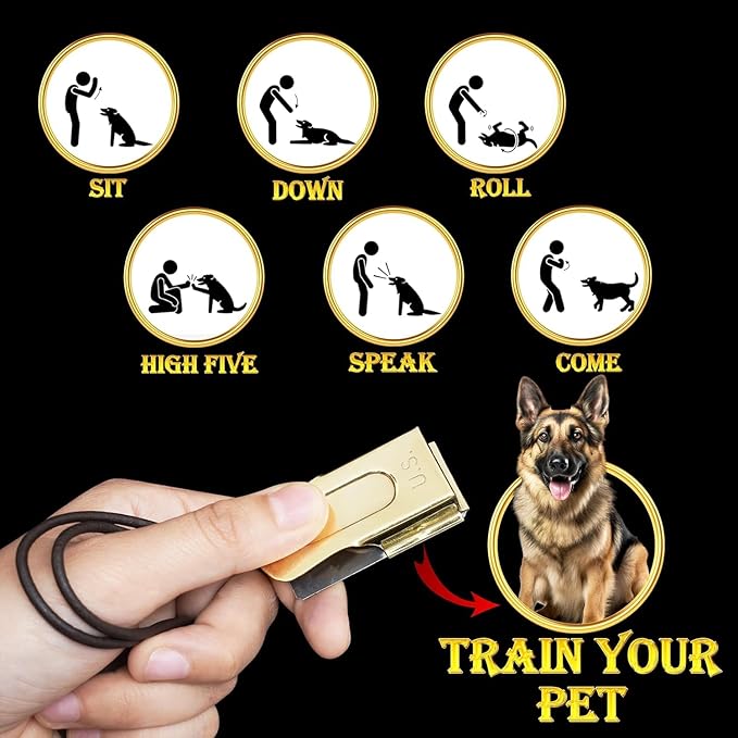 Mythrojan Brass and Steel Pet Training Clicker Puppy Dog Training Cricket Clicker U.S. Engraved WII Military Gear Metal Clicker in Set of 5 Pcs