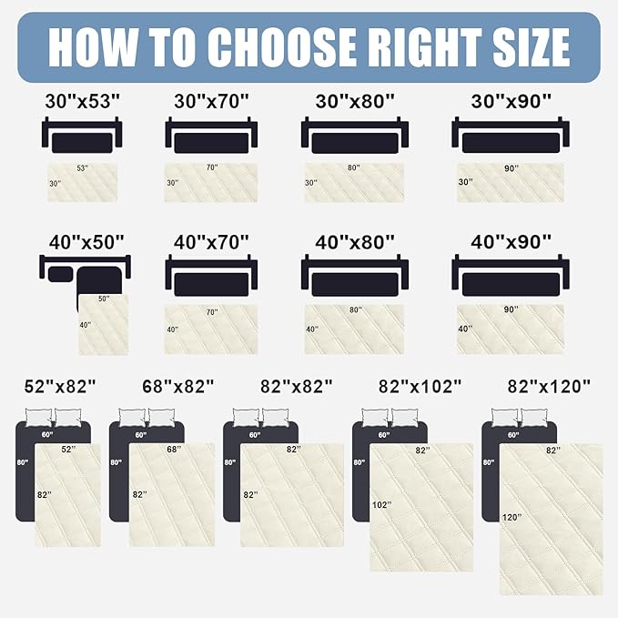 Smiry Waterproof Dog Bed Cover Pet Blanket, Soft Washable Dog Blanket for Furniture Bed Couch Sofa Reversible, Checkered (40"x50", Beige/Beige)