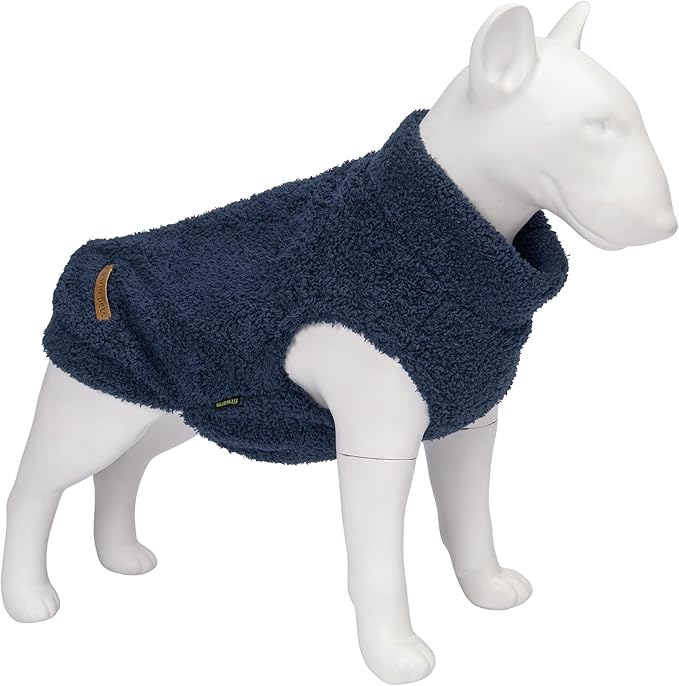 Fitwarm 2 Pack Striped Fleece Dog Sweater, Warm Winter Dog Clothes for Small Dogs Boy Girl, Fuzzy Pet Outfit, Doggy Pullover Jumper, Grey, Navy, Small