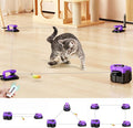 AsFrost Upgraded Interactive Cat Toy for Indoor Cats, Auto/Manual Control DIY Cat Feather Mouse Toy Treadmill for Bored Kitten Puppy Play Chase Run Exercise Hunting-Elegant Purple