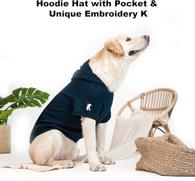 Koneseve Dog Hoodie Fleece Dog Clothes Warm Sweater with Hat for Medium Large Dogs Cat Hooded Shirt Kitten Pet Basic Sweatshirt with Pocket Doggie Soft Winter Coat Apparel (Blue; 4XL)
