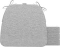 AAAAAcessories D-Shaped Chair Cushions, 2" Thick Dining Chair Pads with Ties and Removable, Machine-Washable Cover, 17" x 16", Set of 4, Light Gray
