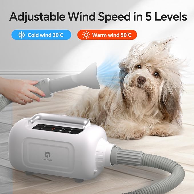 6-in-1 Pet Grooming Kit with Vacuum – 2024 iF Design Award Winner, Quiet Clipper & Ionic Dryer, 13.3kPa Suction, LED Touchscreen – for Dogs & Cats at Home