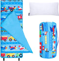 Wildkin Kids Microfiber Nap Mat – Soft Sleep Mat with Pillow, Ideal for School & Travel - Trains, Planes, and Trucks