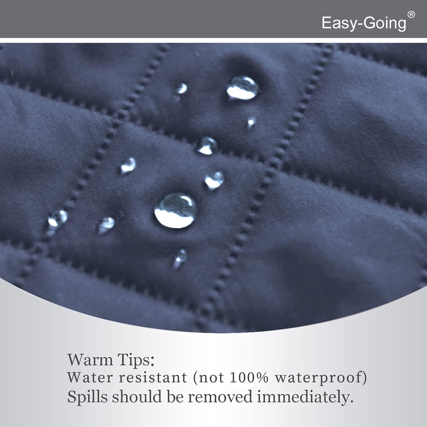 Easy-Going Recliner Chair Slipcover Reversible Sofa Cover Water Resistant Couch Cover Furniture Protector with Elastic Straps for Pets Dog (Recliner 22 inch, Dark Blue/Light Blue)