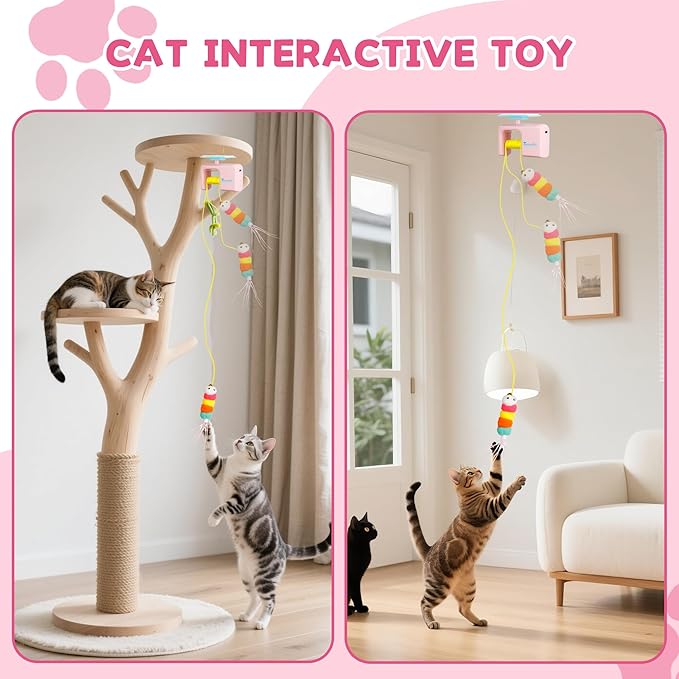 Interactive Cat Toy for Indoor Cat,Automatic Door Hanging Cat Toy with Detachable Design,Kitten Toys for Indoor Cats Self Play,3.27 * 1.69 * 2.76Inch