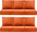 Luxury 24x24x6 Inch Outdoor Deep Seat Cushions Set of 6 - Comfortable Patio Zipper Chair Cushion for Outside Sets Wicker Dining Rocking Swivel Chairs Loveseat Couch Sectional Sofa - Orange