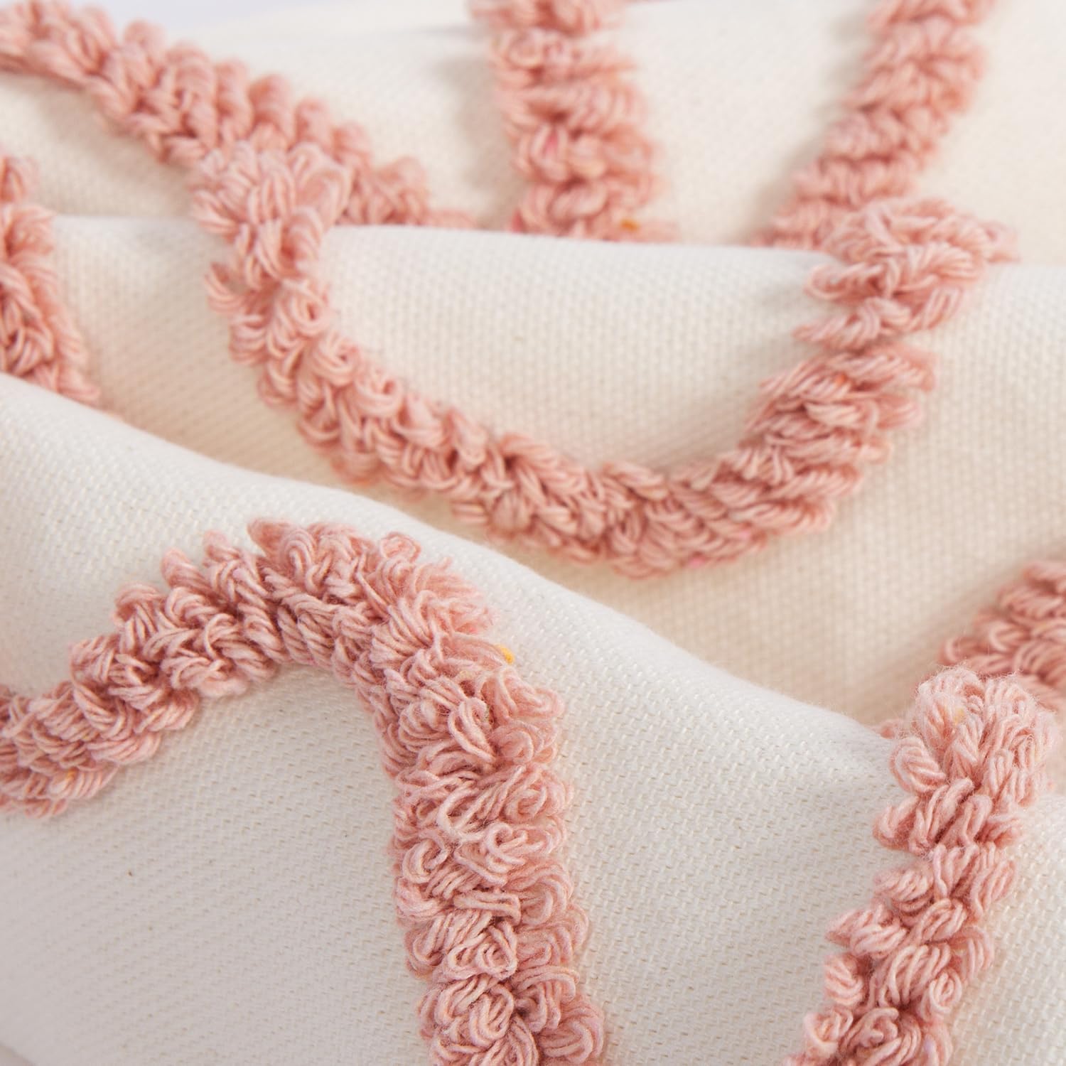 Pink Coquette Bow Throw Pillow Cover 12x 20, Boho Tufted Neutral Linen Pillow Cases Girls Bedroom Decor for Outdoor Couch Bedroom Car, Mauve