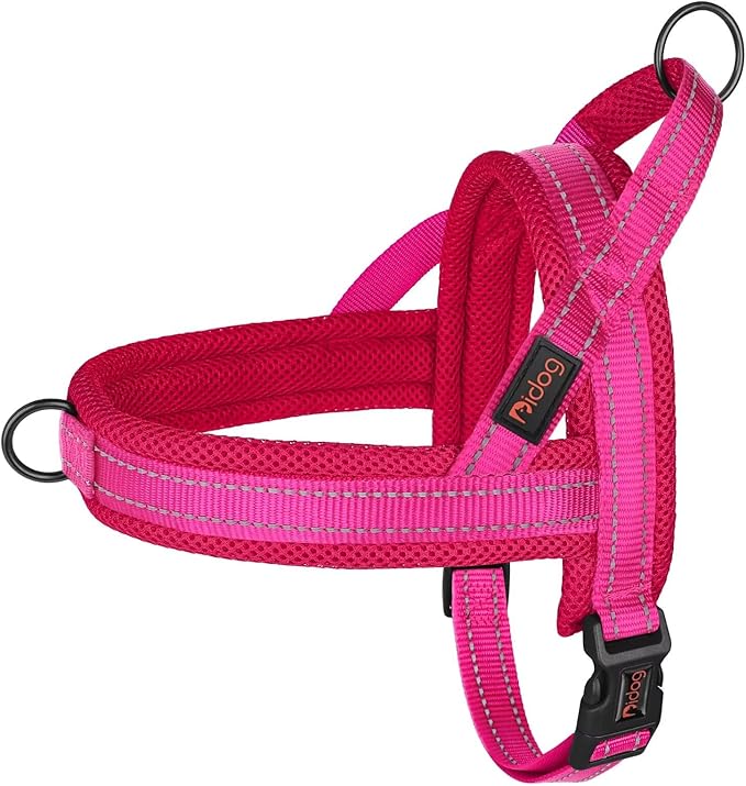 Didog No Pull Dog Harness with Soft Mesh Padded,Reflective & Quick Fit Light Weight Dog Strap Vest Harness,Easy for Walking Training (S:Chest 18-22", Mesh-Hot Pink)