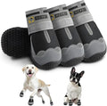 Hcpet Dog Shoes for Large Dogs, Waterproof Dog Booties for Small Medium Dogs, Anti-Slip Dog Boots & Paw Protectors for Hot Pavement Winter Snow Hiking with Reflective Straps Black Size 3