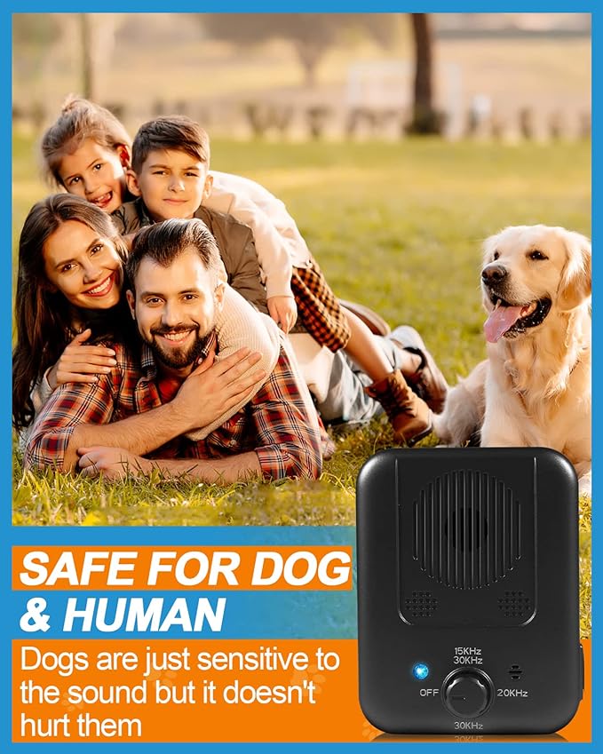 Anti Barking Device for Dogs, Ultrasonic Dog Barking Control Devices Up to 50 Ft Range with 3 Modes, Rechargeable Waterproof Bark Deterrent Box, Dog Barking Silencer for All Dogs Indoor Outdoor