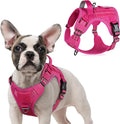rabbitgoo Tactical Dog Harness for Small Dogs, No Pull Military Service Vest with Handle & Molle, Easy Control for Training Walking, Adjustable Reflective Straps, Rose Red, S