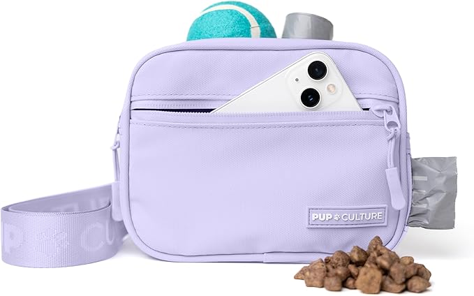 Pup Culture Dog Treat Pouch with Poop Bag Dispenser and Removable Treat Pouch | Cross Body Dog Walking Bag | The Perfect Puppy Training Tool and Even Better Gift