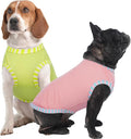 IECOii 2 Pack Dog T-Shirt for Small Dogs | Breathable Stretch Fit for Summer, UV Sun Protection for Chihuahua & Cats, Pink+Green,M