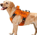 Heavy-Duty Tactical Dog Harness for Large Dogs, No Pull Adjustable Reflective Pet Vest with Molle System, K9 Military-Grade Control for Service Training, Outdoor & 10+ Breeds, Orange, Medium