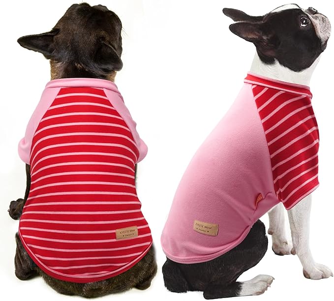 KYEESE 2Pack Dog Sweater Soft Pet Coat Stretchy Cat Clothes Cat Sweaters with Sleeves Comfy Pet Fleece Sweater Lightweight Dogs Sweatshirt Pullover Dog Sweaters for Small Dogs Girl for Cold Weather
