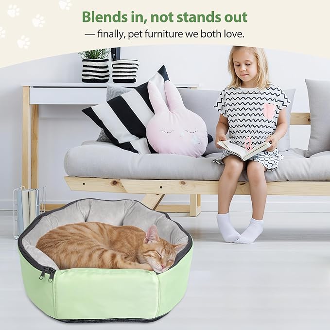 2-in-1 Convertible Pet Sling Carrier & Bed - with Breathable Mesh, Adjustable Strap & Pocket，for Travel, Vet Visit & Home Use, Up to 22lbs