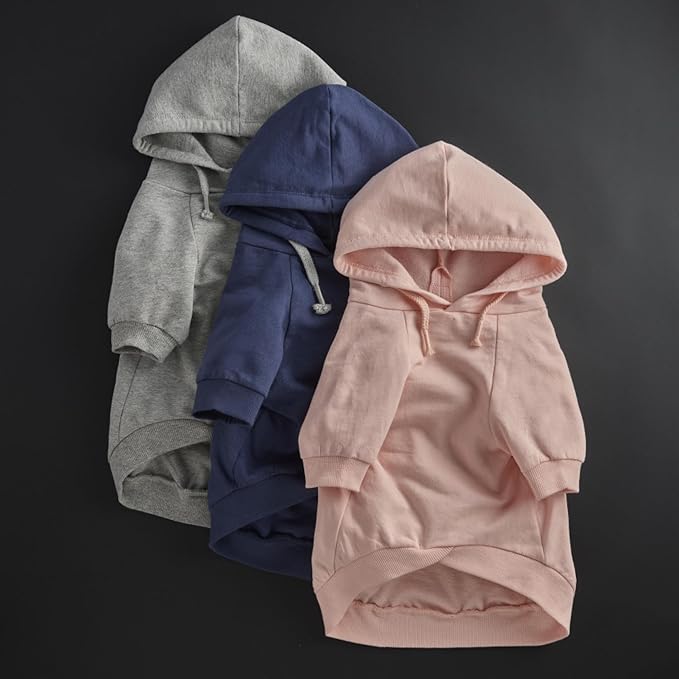 Rocky – The Orginal Lightweight Hooded TEE 100% Organic Cotton Dog Hoodie Pet Coat Sweater for Small, Medium, Large Dogs, Navy, X-Small (5-12 lbs)