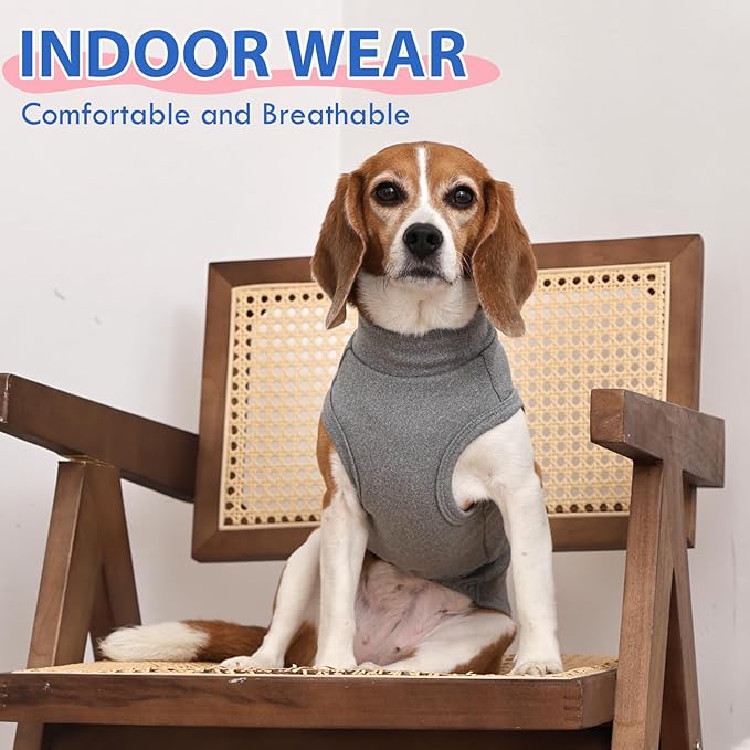 Dog Fleece Vest - Grey, L - Soft Warm Sleeveless Sweater | Stretchable Sweatshirt for Small Breeds, Lightweight for Outoor Walking, Dachshund Clothes, Mini Schnauzer