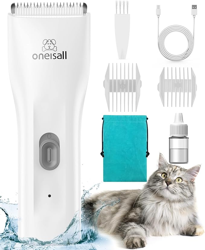 oneisall Pet Shaver for Cats - Quiet Cordless Cat Clippers for Matted & Long Hair