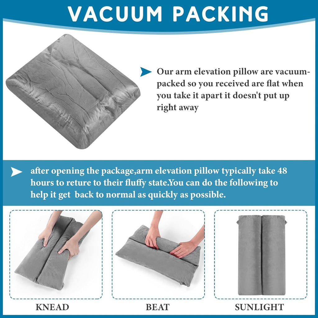 Soaoo Arm Pillows for Adults Pain Relief for Arm Pain Broken Post Surgery Soft Rest Support Pillow Leg Injury(Grey)